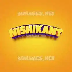 nishikant in Orange Toon style - 3D name wallpaper