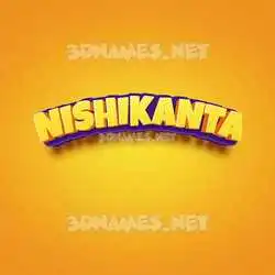 nishikanta in Orange Toon style - 3D name wallpaper