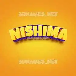 nishima in Orange Toon style - 3D name wallpaper