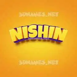 nishin in Orange Toon style - 3D name wallpaper
