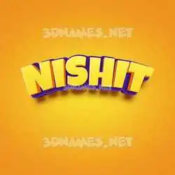 nishit in Orange Toon style - 3D name wallpaper