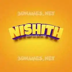 nishith in Orange Toon style - 3D name wallpaper