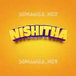 nishitha in Orange Toon style - 3D name wallpaper