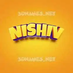 nishiv in Orange Toon style - 3D name wallpaper