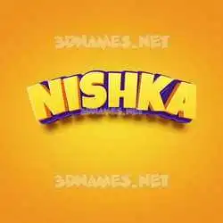 nishka in Orange Toon style - 3D name wallpaper