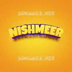 nishmeer in Orange Toon style - 3D name wallpaper