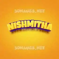 nishmitha in Orange Toon style - 3D name wallpaper