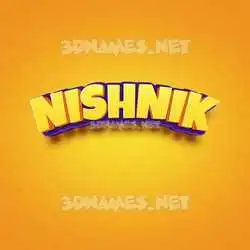 nishnik in Orange Toon style - 3D name wallpaper