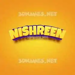 nishreen in Orange Toon style - 3D name wallpaper