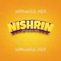nishrin in Orange Toon style - 3D name wallpaper