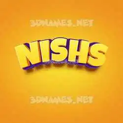 nishs in Orange Toon style - 3D name wallpaper