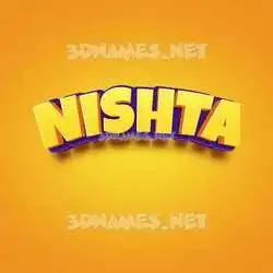 nishta in Orange Toon style - 3D name wallpaper