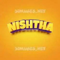 nishtha in Orange Toon style - 3D name wallpaper