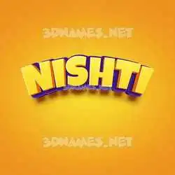 nishti in Orange Toon style - 3D name wallpaper