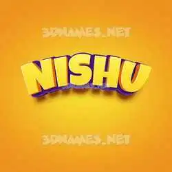 nishu in Orange Toon style - 3D name wallpaper