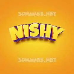 nishy in Orange Toon style - 3D name wallpaper