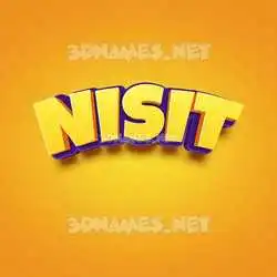 nisit in Orange Toon style - 3D name wallpaper