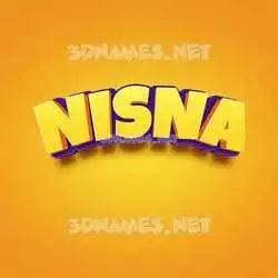 nisna in Orange Toon style - 3D name wallpaper