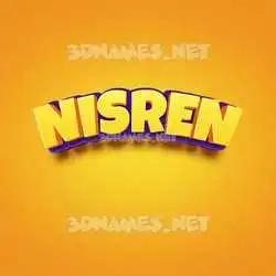 nisren in Orange Toon style - 3D name wallpaper