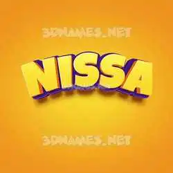nissa in Orange Toon style - 3D name wallpaper