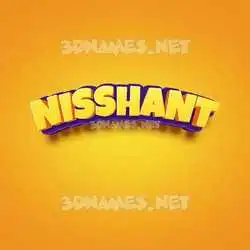 nisshant in Orange Toon style - 3D name wallpaper
