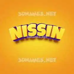 nissin in Orange Toon style - 3D name wallpaper