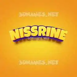 nissrine in Orange Toon style - 3D name wallpaper