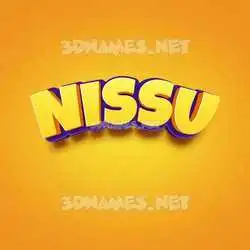 nissu in Orange Toon style - 3D name wallpaper