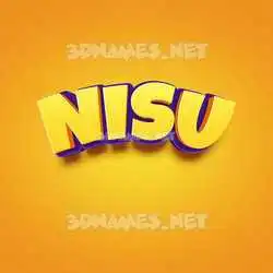nisu in Orange Toon style - 3D name wallpaper
