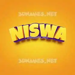 niswa in Orange Toon style - 3D name wallpaper