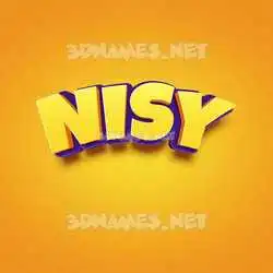 nisy in Orange Toon style - 3D name wallpaper