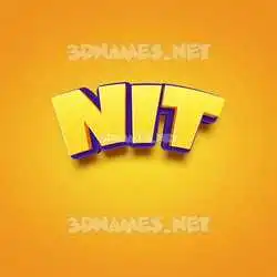 nit in Orange Toon style - 3D name wallpaper