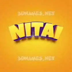 nitai in Orange Toon style - 3D name wallpaper