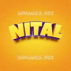 nital in Orange Toon style - 3D name wallpaper