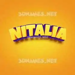 nitalia in Orange Toon style - 3D name wallpaper