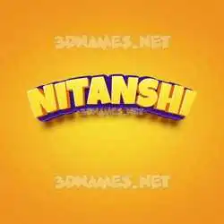 nitanshi in Orange Toon style - 3D name wallpaper