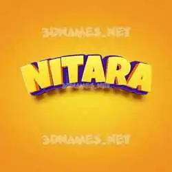 nitara in Orange Toon style - 3D name wallpaper