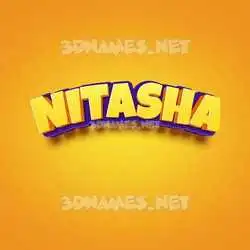 nitasha in Orange Toon style - 3D name wallpaper