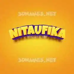 nitaufika in Orange Toon style - 3D name wallpaper