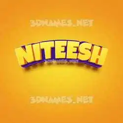 niteesh in Orange Toon style - 3D name wallpaper