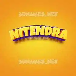 nitendra in Orange Toon style - 3D name wallpaper