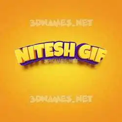 nitesh gif in Orange Toon style - 3D name wallpaper