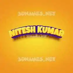 nitesh kumar in Orange Toon style - 3D name wallpaper