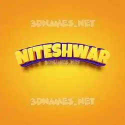 niteshwar in Orange Toon style - 3D name wallpaper