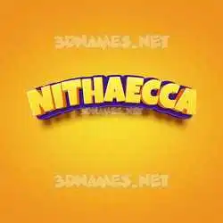 nithaecca in Orange Toon style - 3D name wallpaper