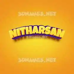 nitharsan in Orange Toon style - 3D name wallpaper