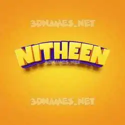nitheen in Orange Toon style - 3D name wallpaper