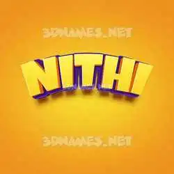 nithi in Orange Toon style - 3D name wallpaper