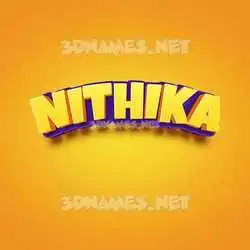 nithika in Orange Toon style - 3D name wallpaper
