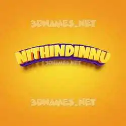 nithindinnu in Orange Toon style - 3D name wallpaper